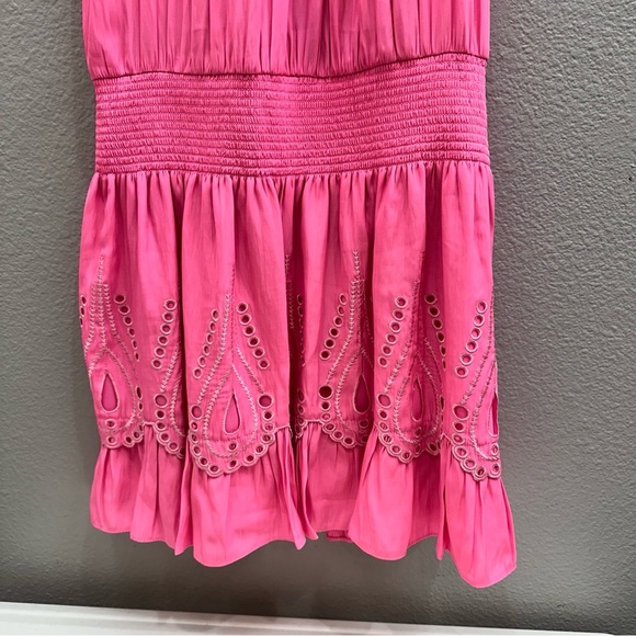 Ramy Brook Dress Size XS Pink Mini Tilly Eyelet Sleeveless Halter NEW $475 - Picture 5 of 8